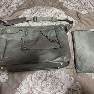 BEIS grey diaper bag. Comes with shoulder strap and handle straps w/changing pad